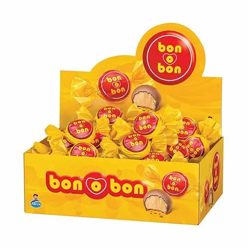 Bon O Bon Bonbons with Peanut Cream Filling and Wafer 450 Grs. 15.87 Ounce ( Pack of