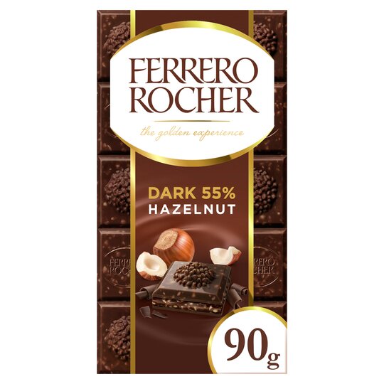 FERRERO ROCHER  Dark Chocolate Block - Hazelnut 90g