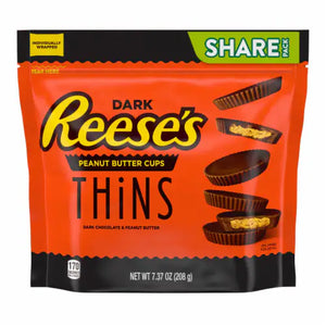 
            
                Load image into Gallery viewer, Reese&amp;#39;s THINS PEANUT BUTTER DARK CHOCOLATE SHARE PK 208G
            
        