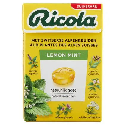 Ricola Sugar Free met Zwitserse Alpenkruiden Lemon Mint Candies 50g