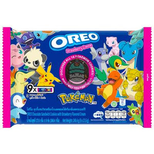 Oreo Pokémon Sandwich Cookie and Cream Strawberry Cream Flavor Limited Edition
