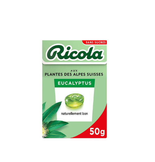 Ricola Sugar Free MET ZWITSERSE ALPENKRUIDEN  Eucalyptus Candies 50g