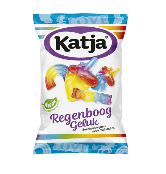 Katja Regenboog Geluk (Rainbow Happiness soft wine gums with 4 fruit flavors) 250g