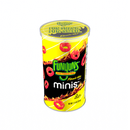 Funyuns Onion Flavored Rings Flamin' Hot Minis 31.8gr Tub