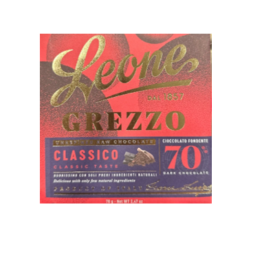 Leone Grezzo Classico 70% Dark Chocolate 70gr