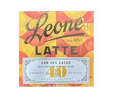 Leone Latte Milk Chocolate with 40% Cocoa 70gr