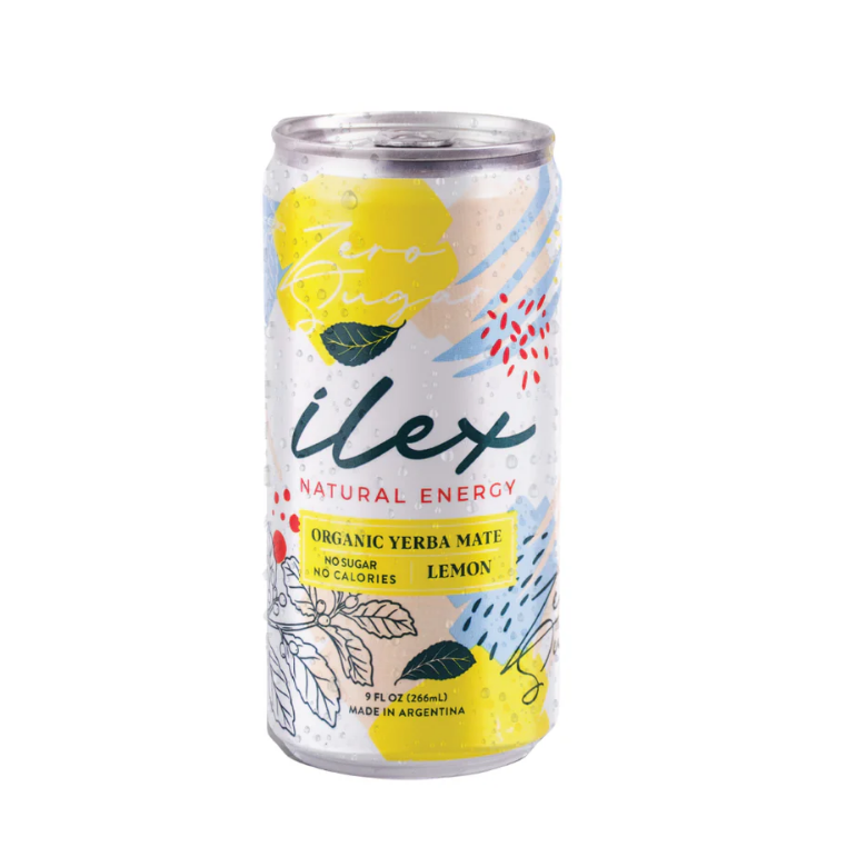 ILEX ORGANIC YERBA MATE NATURAL ENERGY DRINK LEMON 266ml