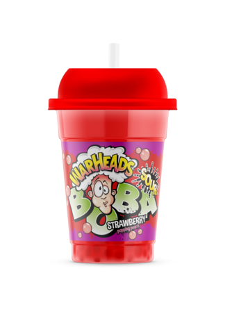 Warheads Sour Boba Strawberry Flavour with Popping Pearls 400ml