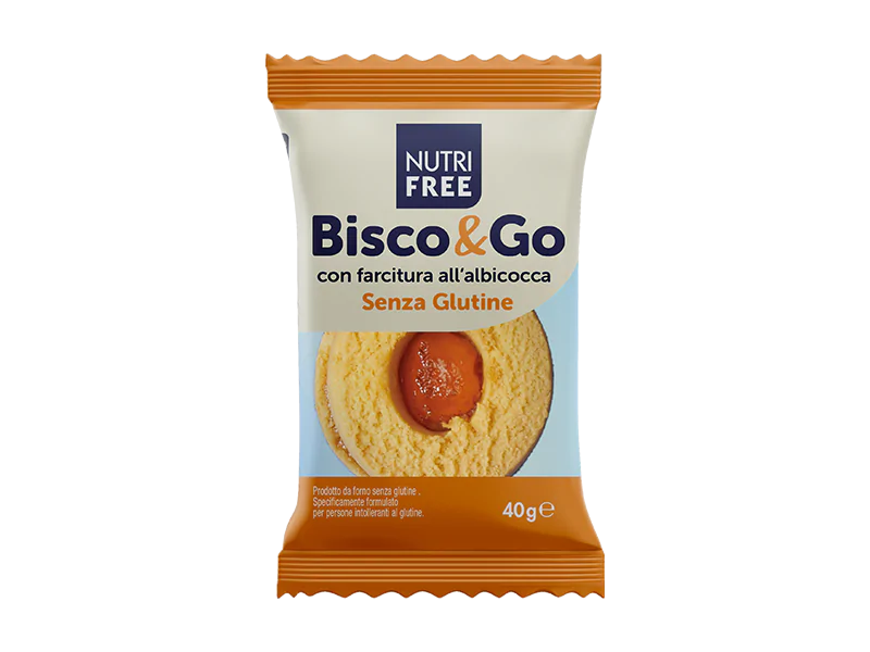 NutriFree Bisco&Go con farcitura all'albicocca (Apricot Flavoured) 40gr