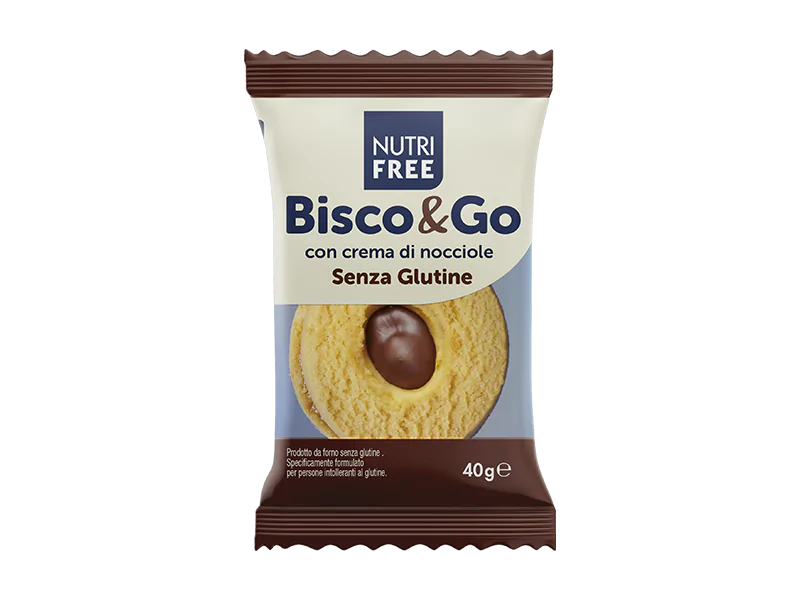NutriFree Bisco&Go con crema di nocciole Senza Glutine (Hazelnut Flavoured) 40gr