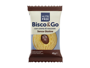 NutriFree Bisco&Go con crema di nocciole Senza Glutine (Hazelnut Flavoured) 40gr