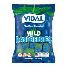 VIDAL Filled Sour Gummies Wild Raspberries Lollies 100g