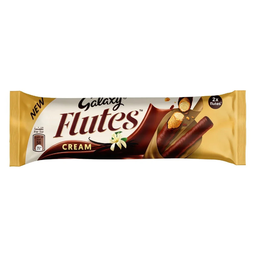 Galaxy Chocolate Cream Flutes (12 x 22.5g, Smooth, Creamy Chocolate Flutes, Ideal for Snacking, Sharing & Gifting