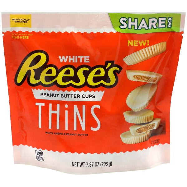 Reese's THINS PEANUT BUTTER WHITE CHOCOLATE SHARE PK 208G