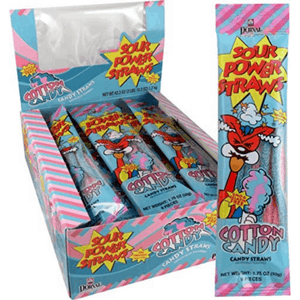
            
                Load image into Gallery viewer, SOUR POWER STRAWS COTTON CANDY CANDY STRAWS 50G
            
        