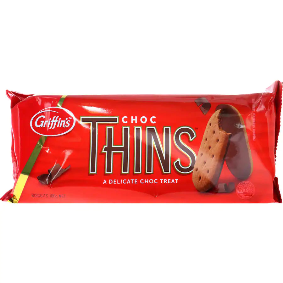 
            
                Load image into Gallery viewer, Griffins THINS CHOCOLATE Biscuits 180g
            
        
