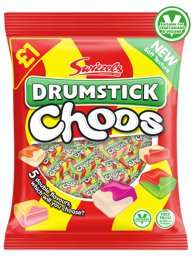 
            
                Load image into Gallery viewer, SWIZZELS DRUMSTICK CHOOS 165G
            
        