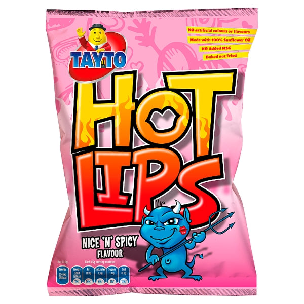 TAYTO HOT LIPS NICE N SPICY FLAVOUR 45G