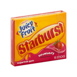 Wrigley's Juicy Fruit Starburst Strawberry Flavour Gum 15 Sticks