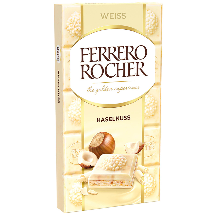 FERRERO ROCHER  Block - Hazelnut white chocolate  90g