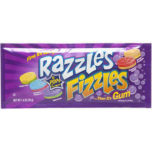 RAZZLES IT POPS  FIRST CANDY THEN IT'S GUM 39G