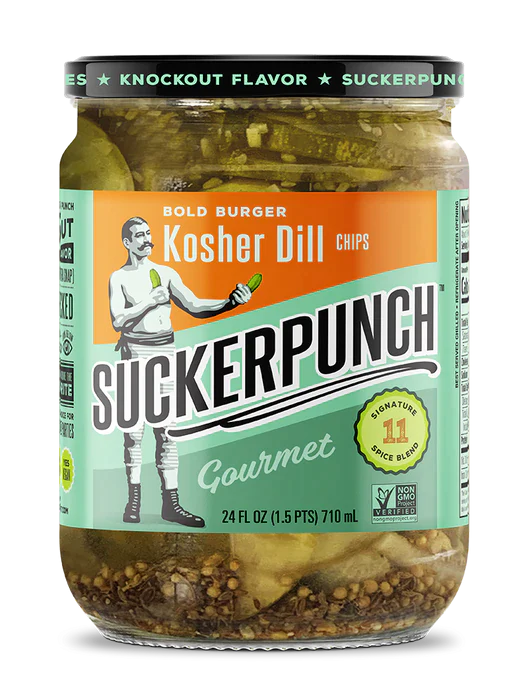 Suckerpunch pickle Bold Burher Kosher Dill Chips 710ml