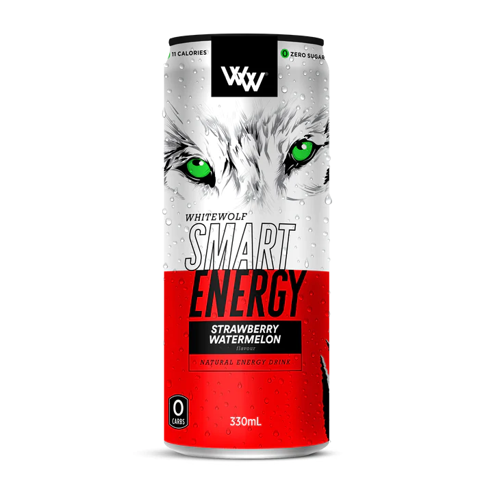 
            
                Load image into Gallery viewer, WHITEWOLF STRAWBERRY WATERMELON SMART ENERGY DRINK 330ML
            
        