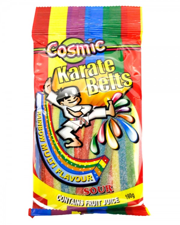 
            
                Load image into Gallery viewer, Cosmic KARATE BELTS SOUR RAINBOW FLAVOUR 160G
            
        