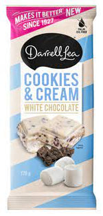 Darrell Lea COOKIES & CREAM WHITE CHOCOLATE BLOCK 170G