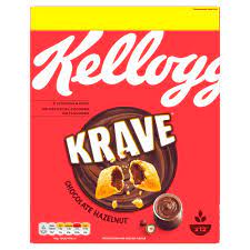 Kellogg's Krave MILK Chocolate Hazelnut Flavour Cereal 323G