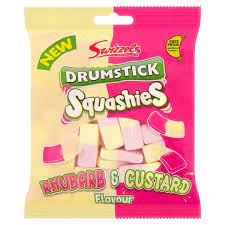 
            
                Load image into Gallery viewer, SWIZZELS DRUMSTICK SQUASHIES RHUBARB &amp;amp; CUSTARD FLVOUR 160G
            
        