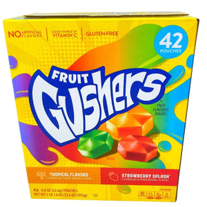 Fruit Gushers Tropical Flavours , Strawberry Splash 42 Pouches 952g