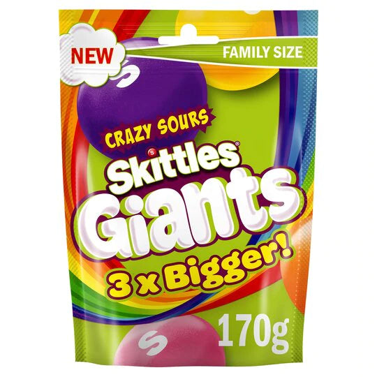 
            
                Load image into Gallery viewer, SKITTLES Giants Crazy Sours 3 x Bigger 170g
            
        