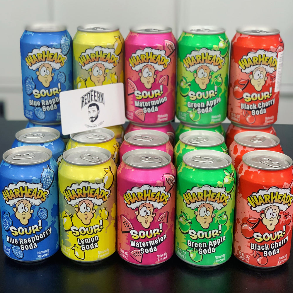 
            
                Load image into Gallery viewer, WARHEADS SOUR SODA CAN VARIETY Pack 20 x 355ML
            
        
