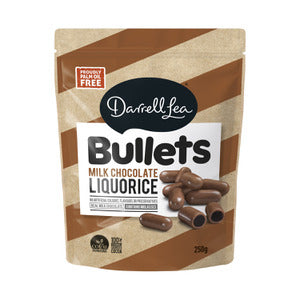 Darrell Lea Bullets Milk Chocolate Liquorice 250g