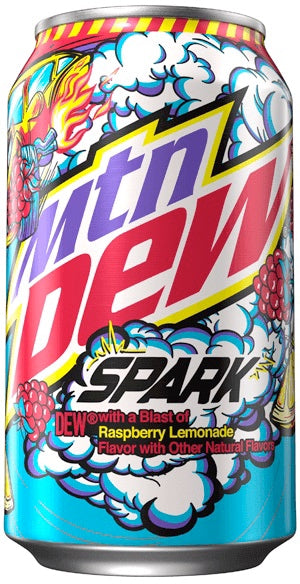 MOUNTAIN DEW - SPARK Raspberry Lemonade Flavors  " Mtn "355ML