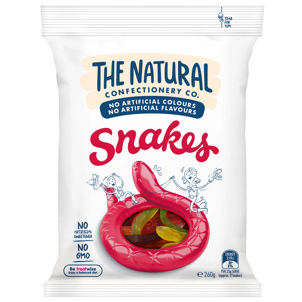 
            
                Load image into Gallery viewer, The Natural Confectionery Co Snakes 260g
            
        