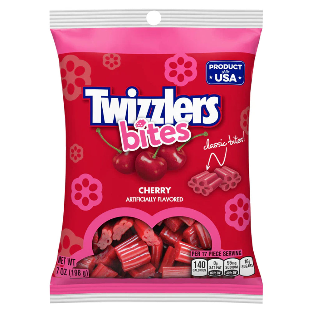 TWIZZLERS BITES CHERRY FLAVOUR CANDY 198G