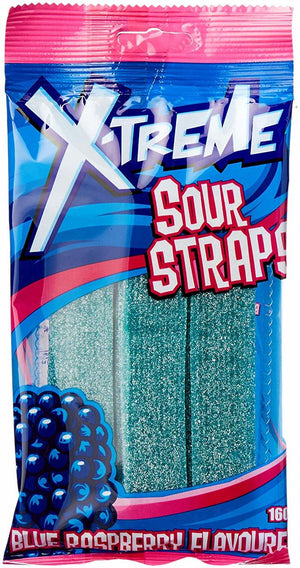 X Treme Sour Straps Blue Raspberry 160g